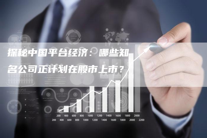 探秘中国平台经济：哪些知名公司正计划在股市上市？
